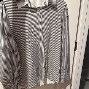 Zeagoo Black and White Striped Women's Dress Shirt